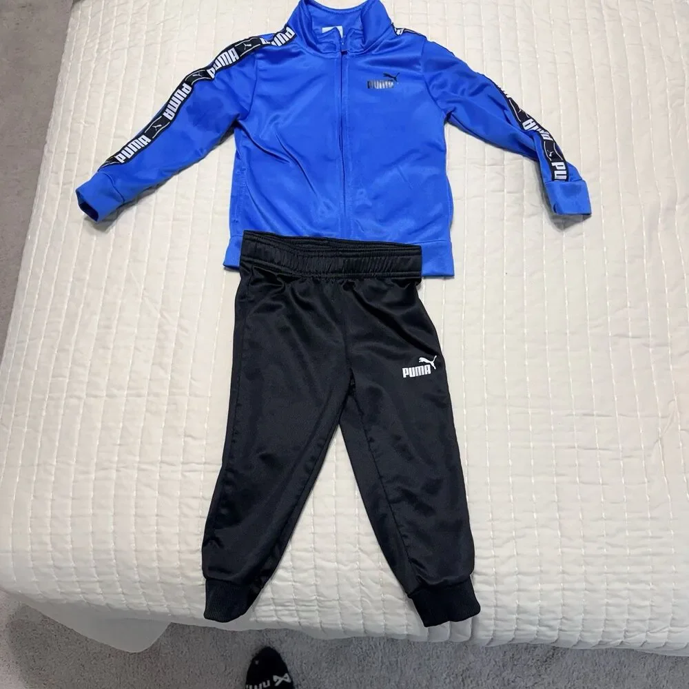 Toddlers Puma Sweatsuit Top And Bottom | 2T | Blue & Black